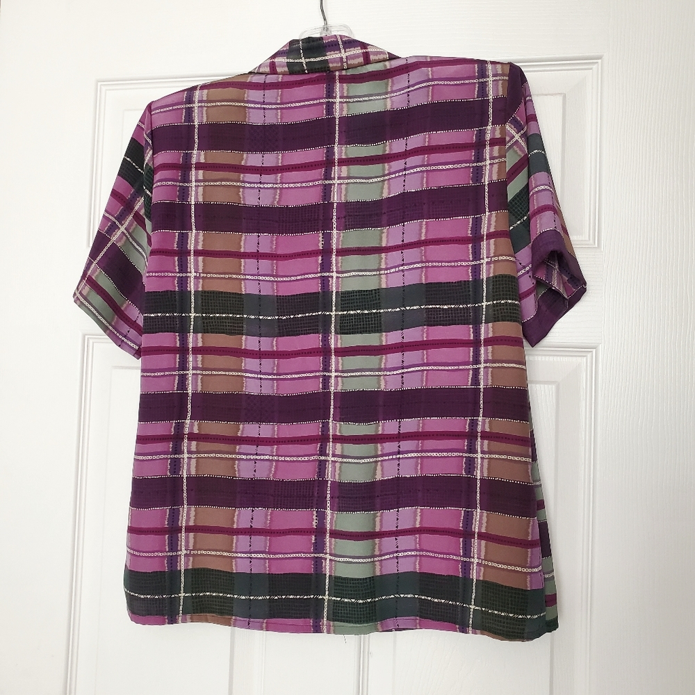 E.K. Designs Vintage Short Sleeve Print Top, NWOT - Picture 4 of 6
